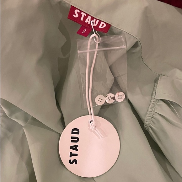 STAUD Pale Green Belted Maxi Shirt Dress - Picture 3 of 3